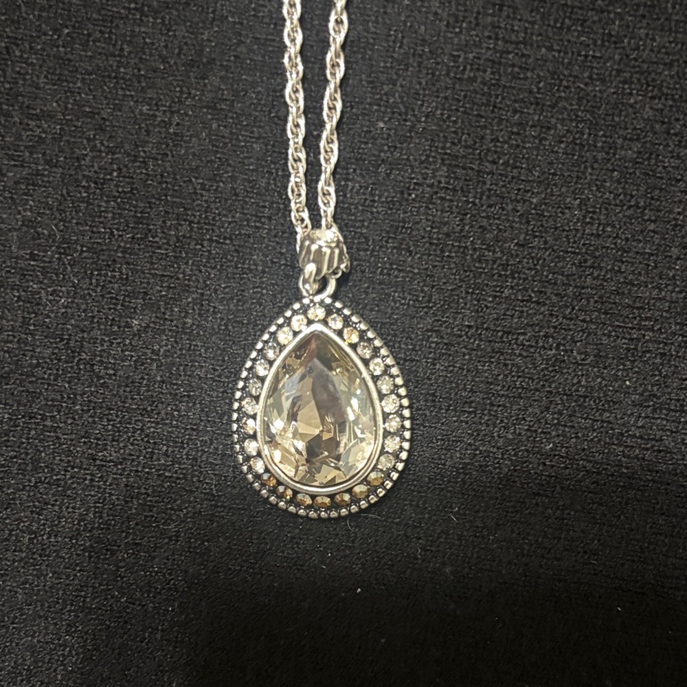 Brighton Elegant Silver Teardrop Pendant Necklace